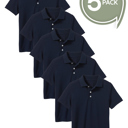 Navy Blue (5-Pack) 6 5-Pack School Uniform Tagless Polo Tshirt for Little Boys & Big Boys